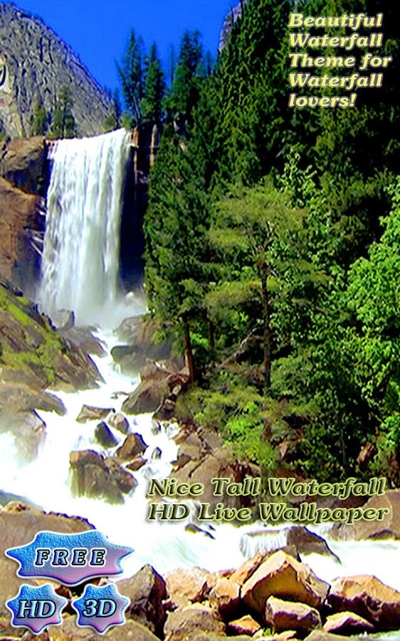 3D Nice Tall Waterfall Free截图3