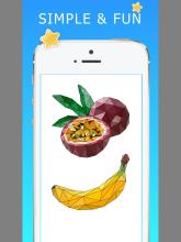 Fruits vegetables coloring book  Poly art截图3