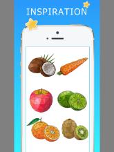 Fruits vegetables coloring book  Poly art截图4