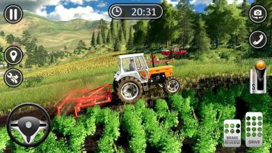 Farmer Harvest Simulator 3D  Tractor Hauling截图1