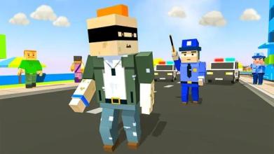 Blocky Police Craft Running Thief Chase Simulator截图5