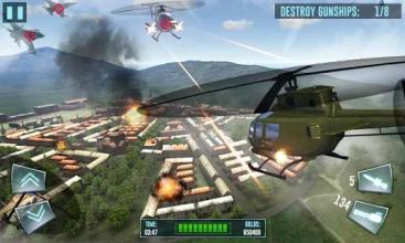 Air Thunder Gunship War Sim 3D截图4