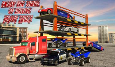 Police limo quad bike transporter Police chase 3D截图1