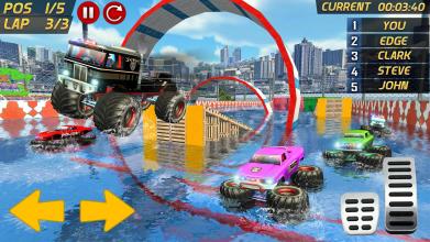 Police Monster Truck Gangster Chase Water Surfing截图3