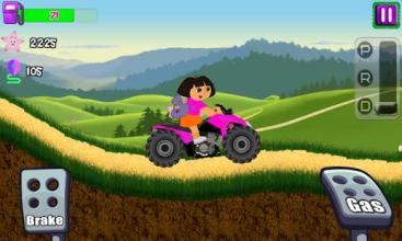 Little Dora ATV Hill Racing - dora games free截图2