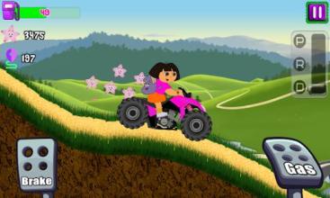 Little Dora ATV Hill Racing - dora games free截图5