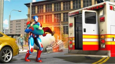 Flying Robot Captain Superhero Games City Survival截图4