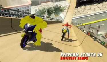 Super hero stunt bike - mega ramp racing截图2