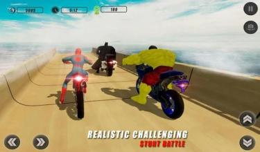 Super hero stunt bike - mega ramp racing截图1