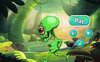 Running Green Mini Alien Jump Game截图3