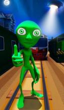 Scary Green Alien: Subway Running截图4