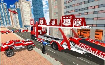 US Police Quad Bike limousine Car Transporter Game截图4