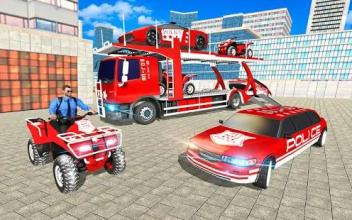 US Police Quad Bike limousine Car Transporter Game截图1