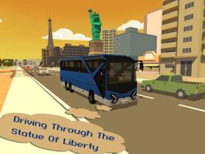 Coach Bus Driving Simulator: Blocky City 2018截图1