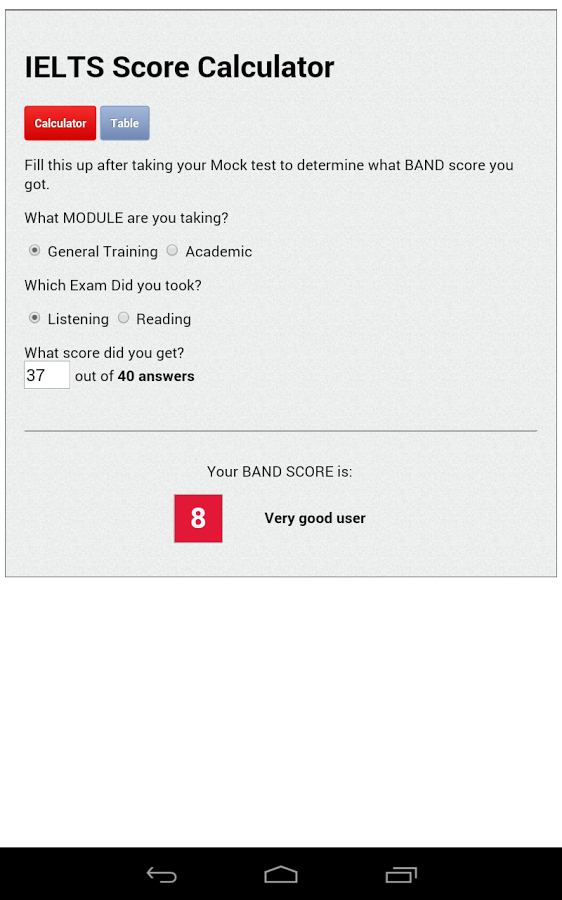 IELTS Score Calculator截图1