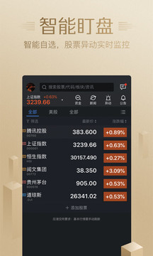 騰訊自選股截圖