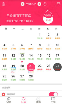 排卵期安全期日歷截圖