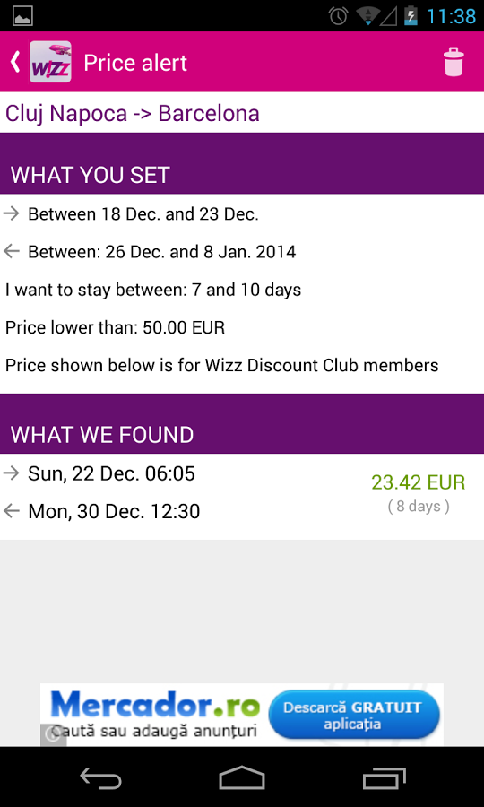 Wizzair Search and Price Alert截图7