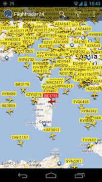 Flightradar24全球航班雷达截图