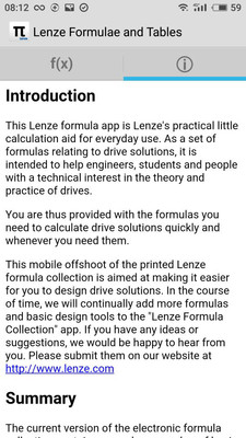 Lenze Formulae and tables截图1