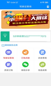 駕駛證查詢截圖