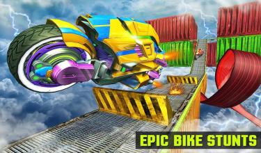 Impossible Bike Racing Stunts - Robot Transform 3D截图2