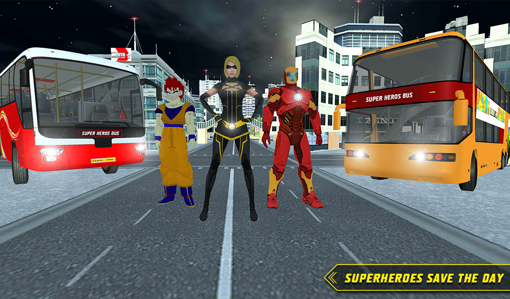 City Bus Driving: Superheroes Transport Simulator截图3