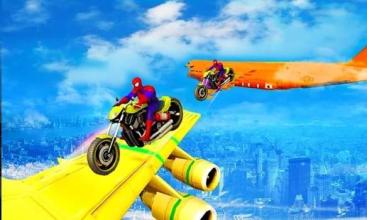 Spiderman Mega Ramp Bike Stunt Jet Bike Stunt截图2