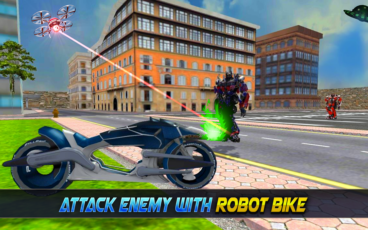 Super Flying Robot Bike Steel Robot War截图1