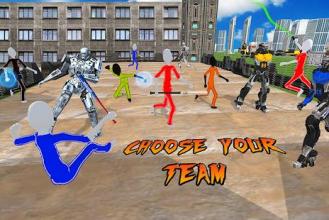 Futuristic Battle: Robotic Hero Vs Stick Villains截图3