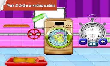 家洗衣服游戏：房间清洁截图1