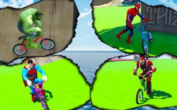 Superheroes BMX Stunts Bike Race Free截图2