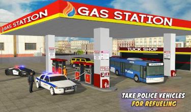 Police Car Wash Service: Gas Station Parking Games截图5