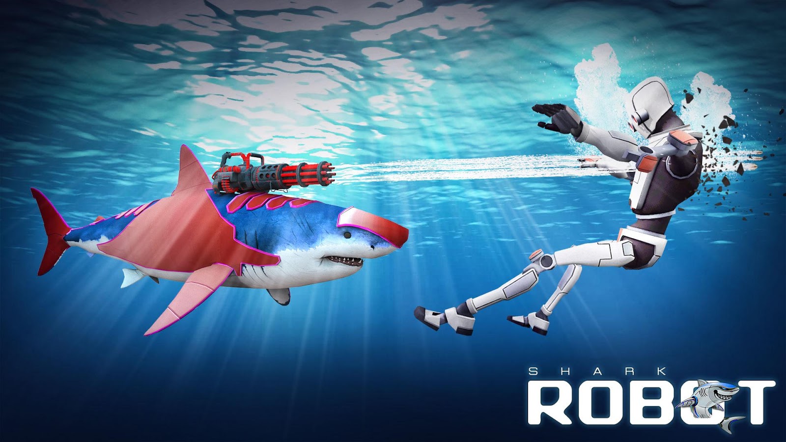 特警 机器人 鲨鱼 演变 战争 - 鲨鱼 罐 游戏截图2