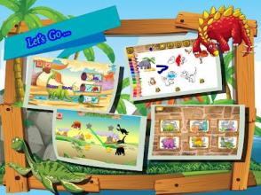 Kids Dinosaur coloring and Puzzle game截图1