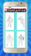 Superhero Captain US Coloring Book截图3