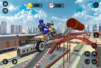 Tricky Bike Train Stunts 2018: Trail Jump截图4