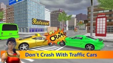 Crazy taxi rush city holiday game截图3