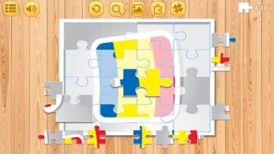 Jigsaw Puzzle National Flags NS - Educational Game截图2