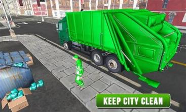 City Garbage Truck 2018: Road Cleaner Sweeper Game截图3