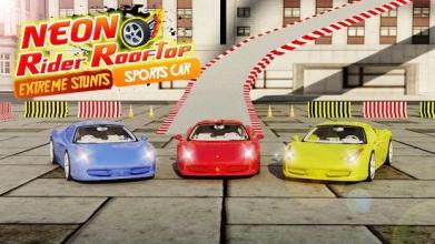 Neon Rider Rooftop - Extreme Stunts Sports Car截图4