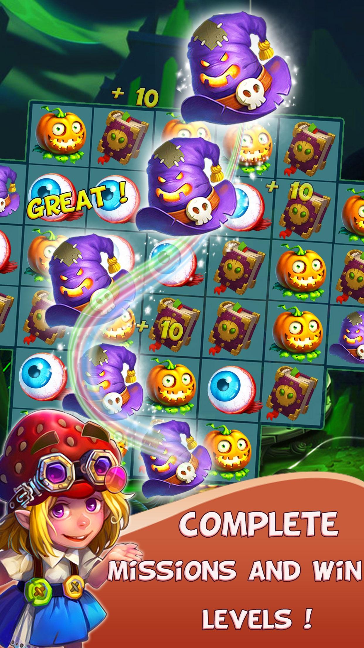 Halloween Witch - Fruit Puzzle截图2