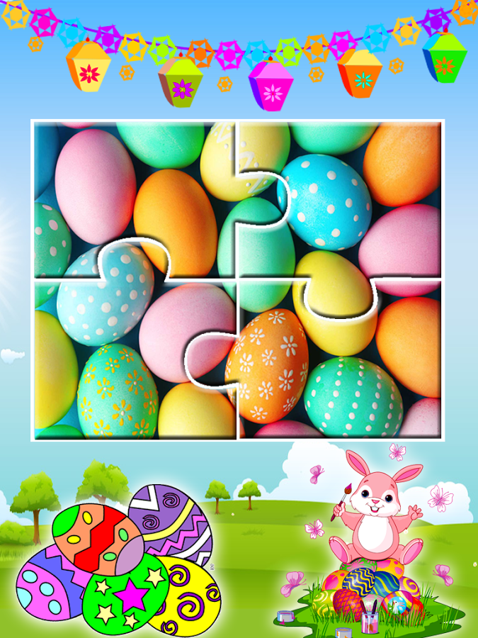 Easter Bunny Egg Jigsaw Puzzle Family Game截图3