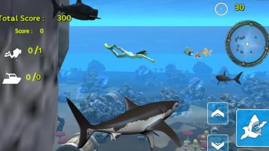 Shark simulator 3d: Blue whale human hunting Game截图1