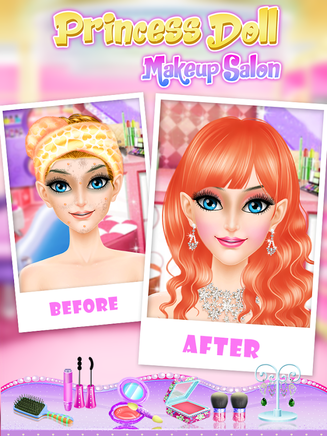 Pink Princess Makeover: Fashion Doll Salon Game截图5