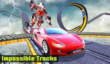 Impossible Race Car Driving Stunts Transform Robot截图5