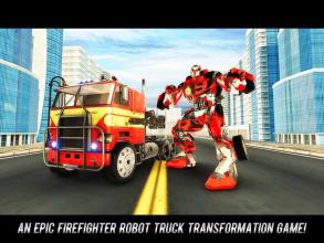 Flying Robot FireFighter: Truck Transform Game截图4