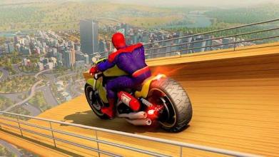 Super Hero Bike Mega Ramp Impossible Stunts Racing截图2