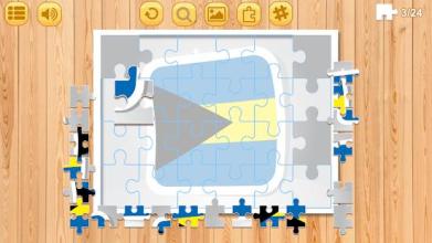 Jigsaw Puzzle National Flags AB - Educational Game截图2