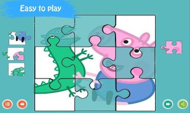 Pepa and Pig Jigsaw Puzzle Game para niños截图2